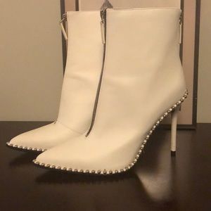 Alexander Wang 4” heel white leather boots